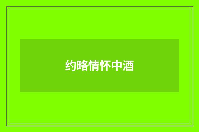 约略情怀中酒