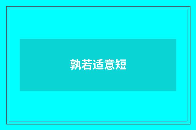 孰若适意短
