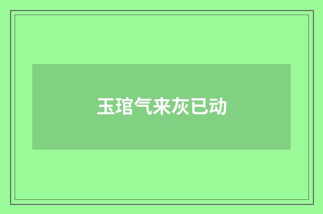 玉琯气来灰已动