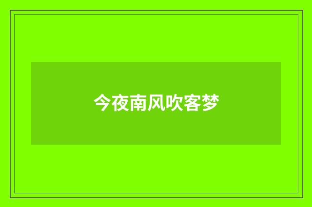今夜南风吹客梦