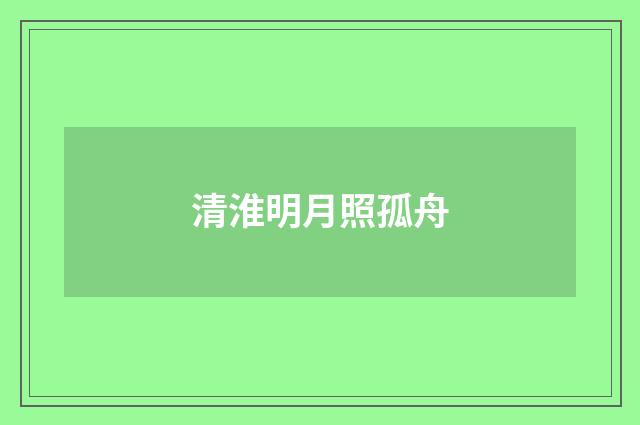 清淮明月照孤舟