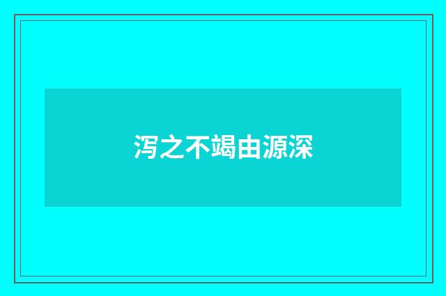 泻之不竭由源深