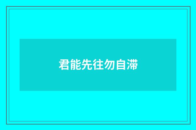 君能先往勿自滞