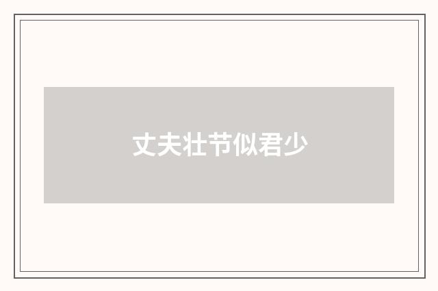 丈夫壮节似君少