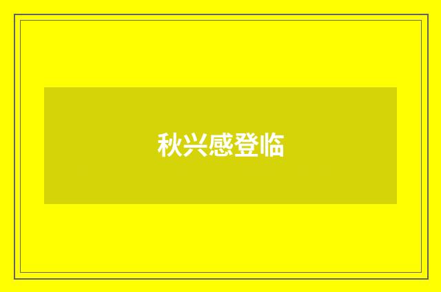 秋兴感登临