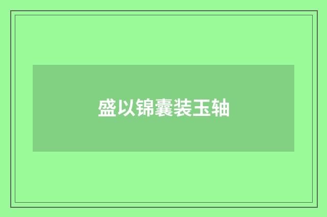 盛以锦囊装玉轴
