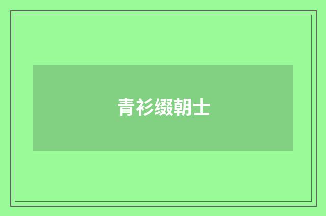 青衫缀朝士