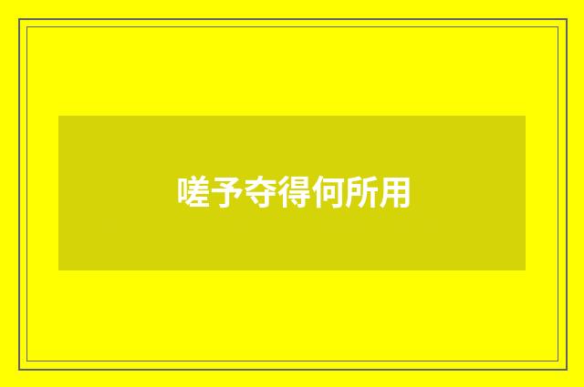 嗟予夺得何所用
