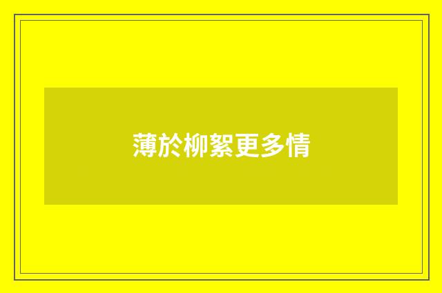 薄於柳絮更多情