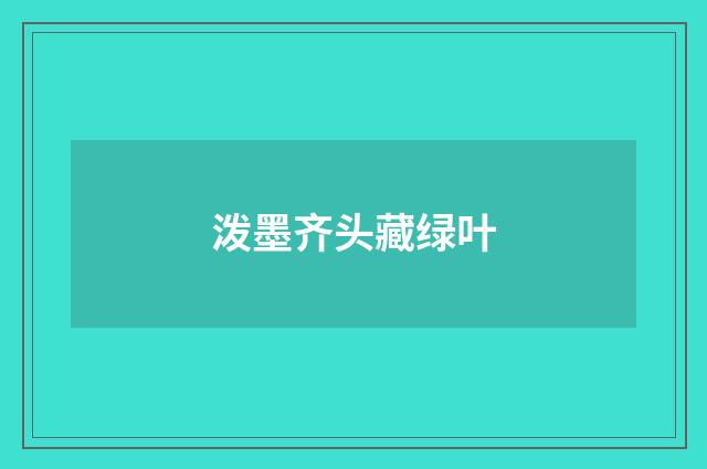 泼墨齐头藏绿叶