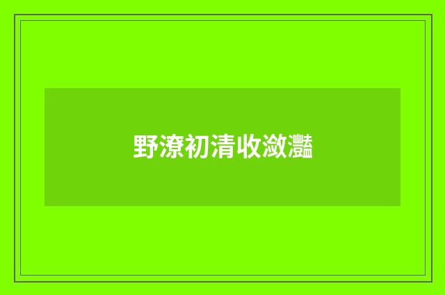 野潦初清收潋灩