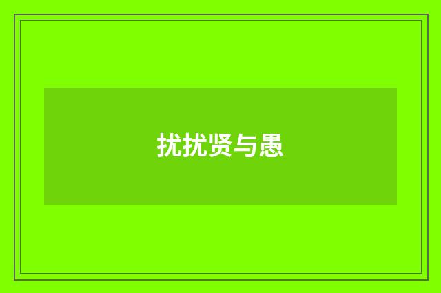 扰扰贤与愚