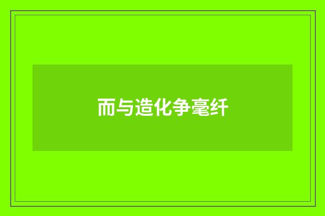 而与造化争毫纤