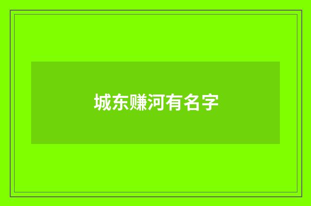 城东赚河有名字