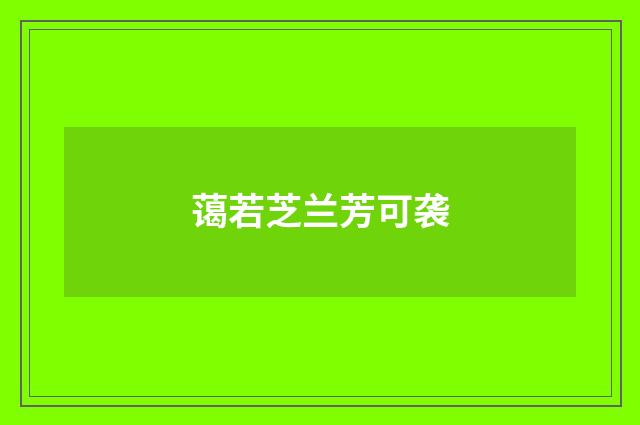 蔼若芝兰芳可袭