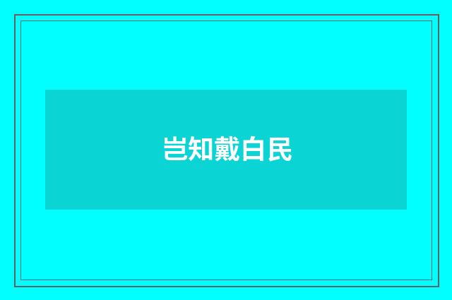 岂知戴白民