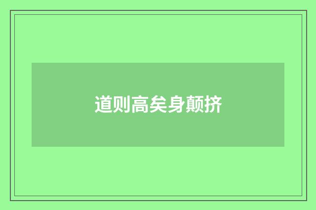 道则高矣身颠挤