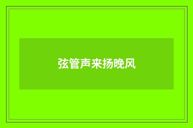 弦管声来扬晚风