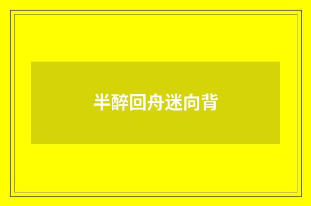 半醉回舟迷向背
