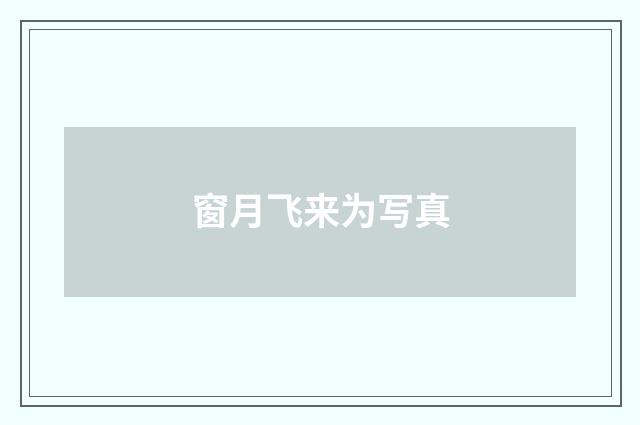 窗月飞来为写真