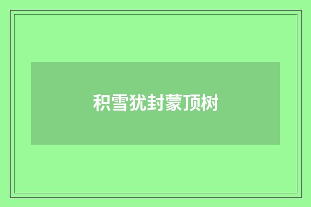 积雪犹封蒙顶树