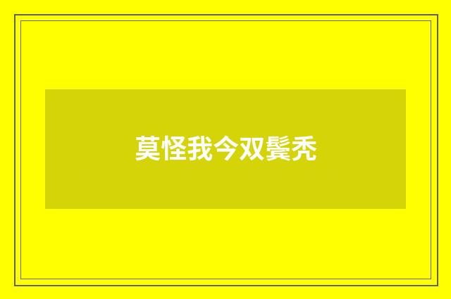 莫怪我今双鬓秃