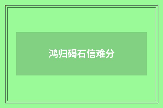 鸿归碣石信难分