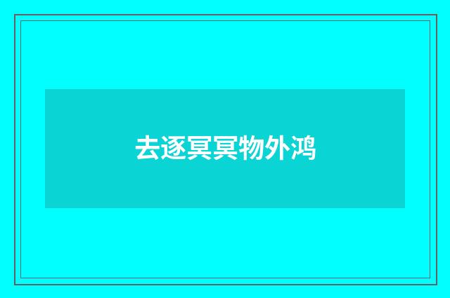 去逐冥冥物外鸿