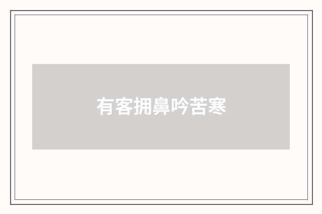 有客拥鼻吟苦寒