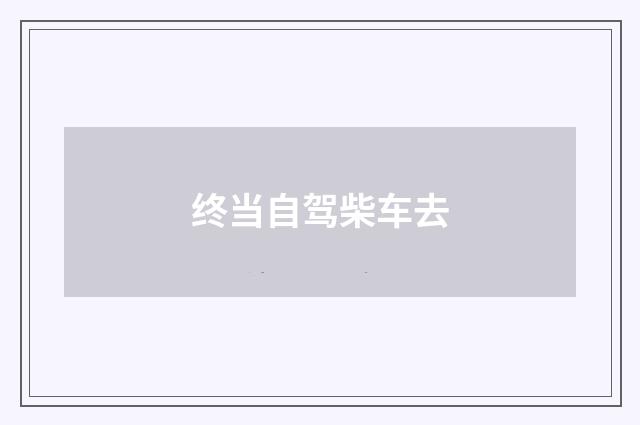 终当自驾柴车去