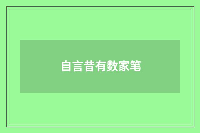 自言昔有数家笔