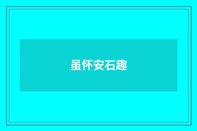 虽怀安石趣