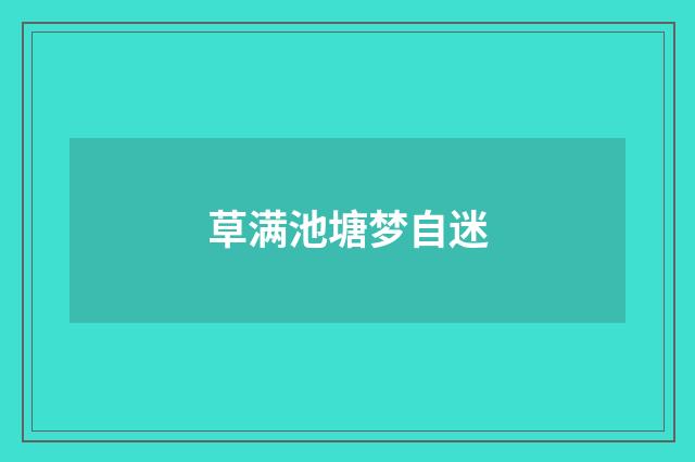 草满池塘梦自迷