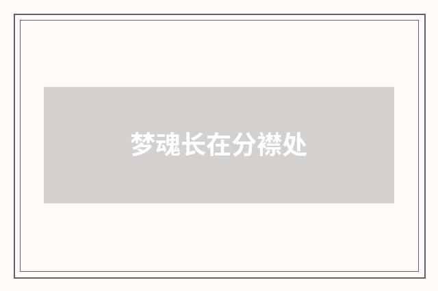 梦魂长在分襟处
