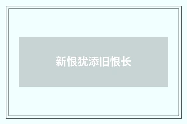 新恨犹添旧恨长