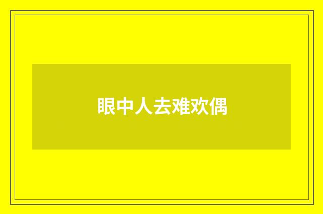 眼中人去难欢偶