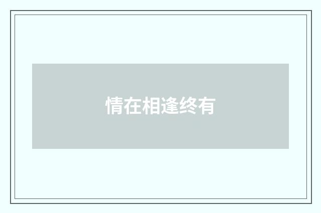 情在相逢终有