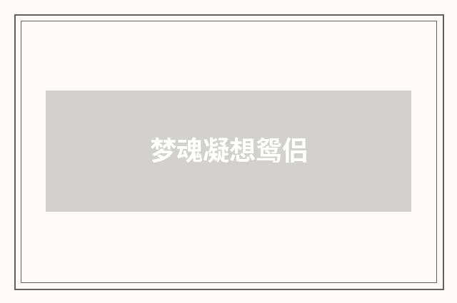 梦魂凝想鸳侣
