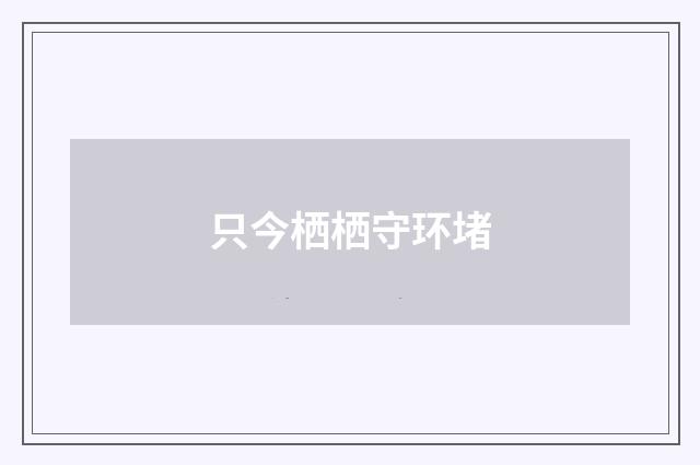 只今栖栖守环堵