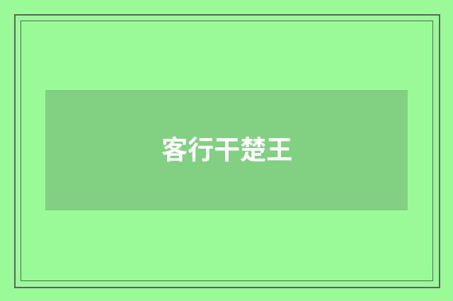 客行干楚王