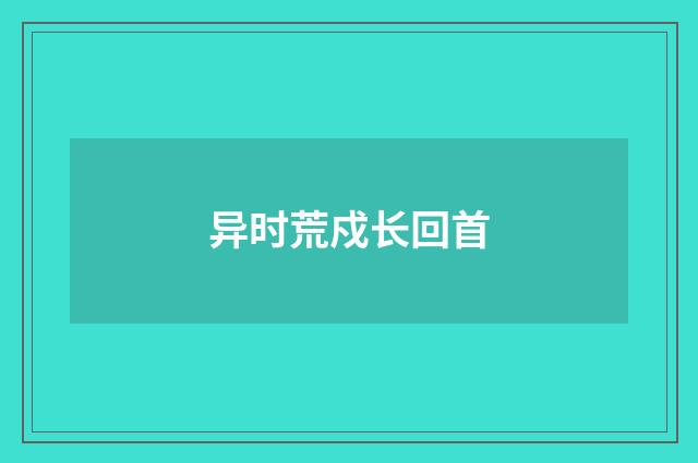 异时荒戍长回首