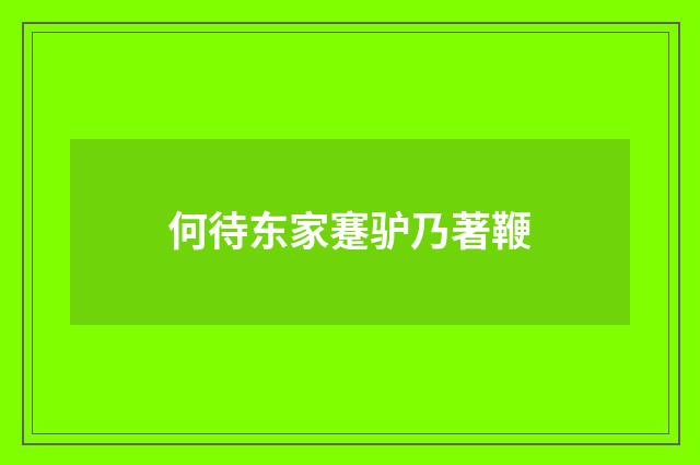 何待东家蹇驴乃著鞭