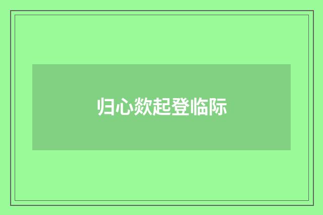 归心欻起登临际