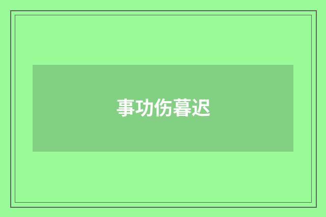 事功伤暮迟