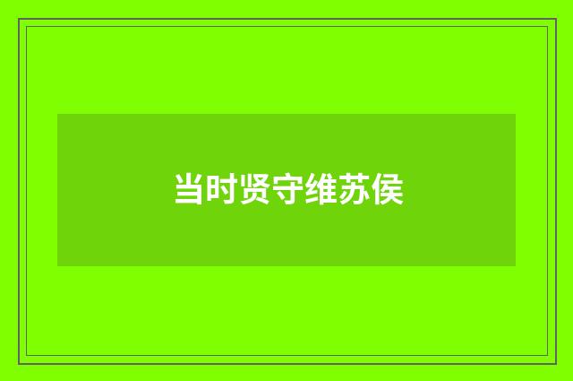 当时贤守维苏侯