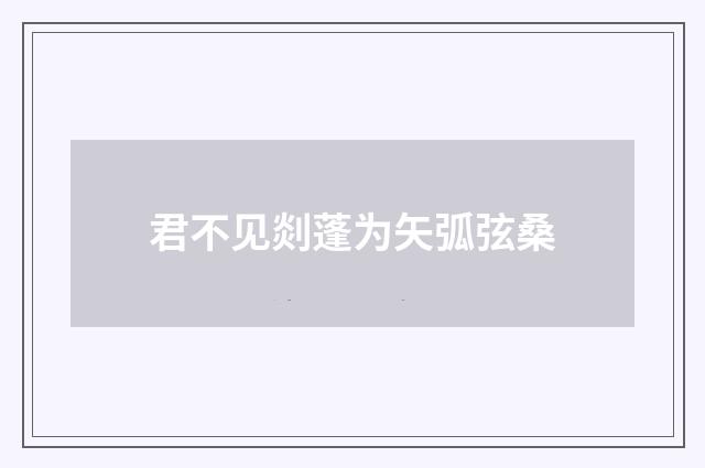 君不见剡蓬为矢弧弦桑