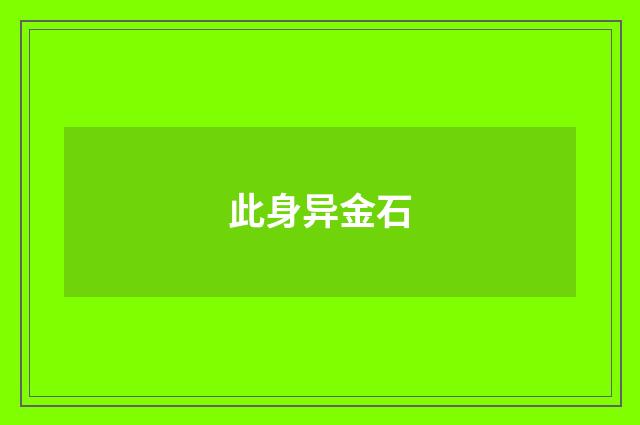 此身异金石