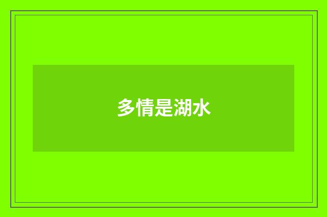 多情是湖水