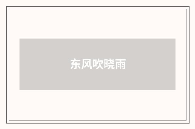 东风吹晓雨