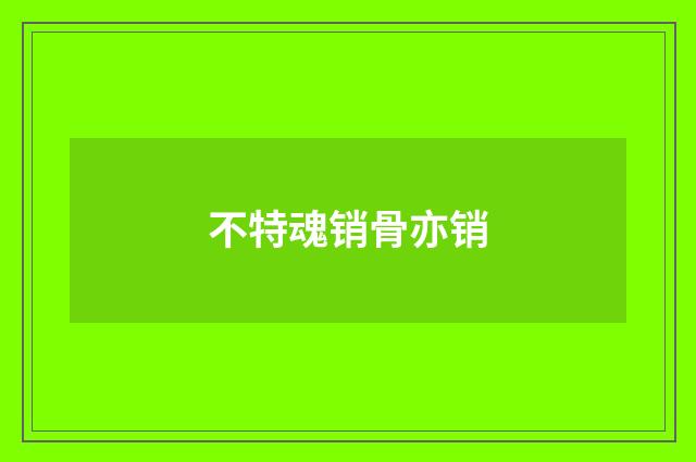 不特魂销骨亦销